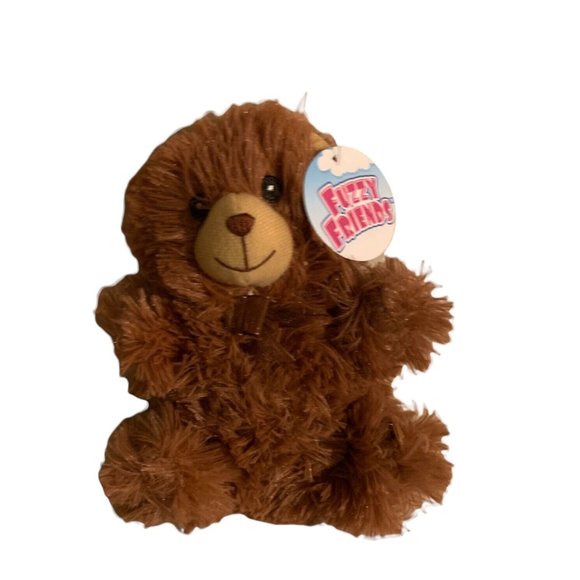 Fuzzy Friends 8" Mocha Brown  Bear Plush Stuffed Animal  All Ages - Picture 1 of 6